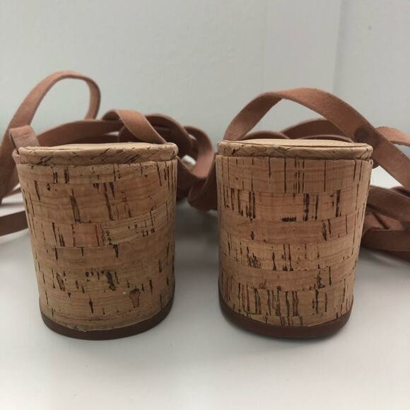 Marc Fisher “phoebe” ankle wrap cork suede sandals - Picture 7 of 8